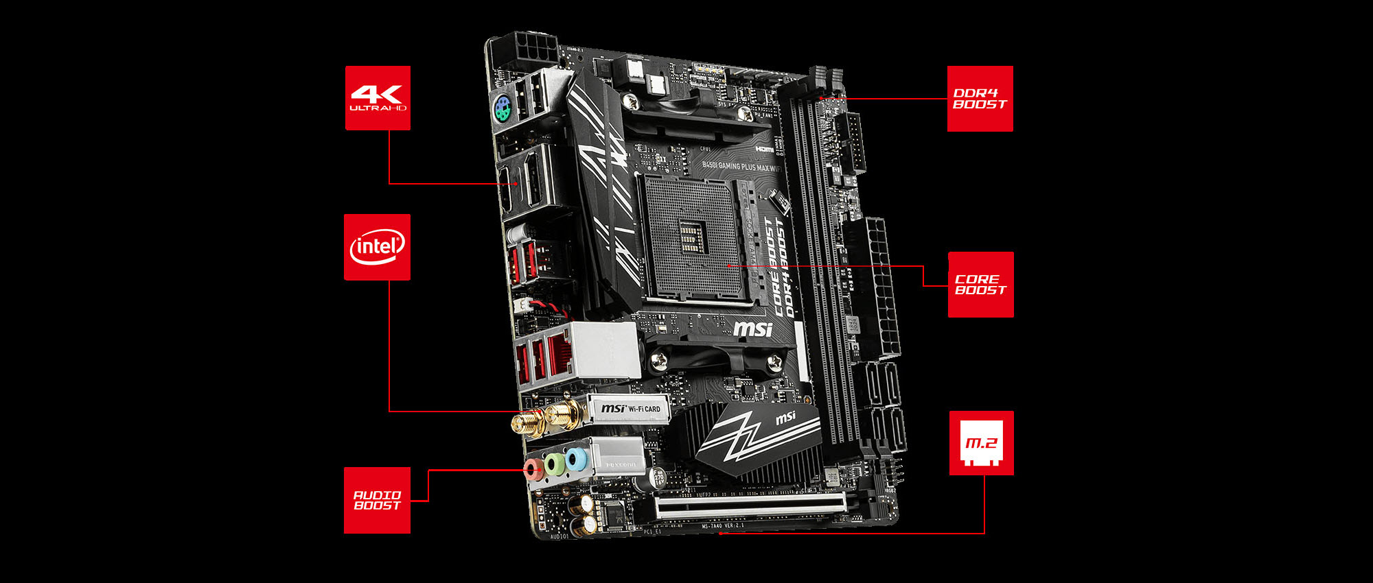 MSI B450I GAMING PLUS MAX WIFI AM4 Mini ITX AMD Motherboard - Newegg.com